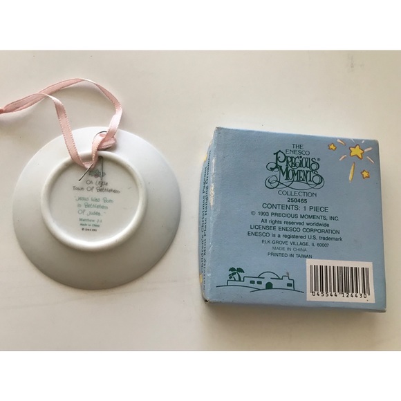 Precious Moments Vintage 1993 Mini Plate Hanging Ornament - Picture 2 of 5